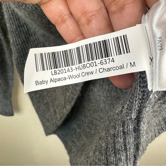NEW Quince Baby Alpaca Wool Crew Neck Sweater in Charcoal Gray Womens M - Picture 9 of 11